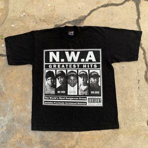NWA Greatest Hits Album Vintage 1996 Hip Hop Rap Tee Merch Made In USA Rare XL
